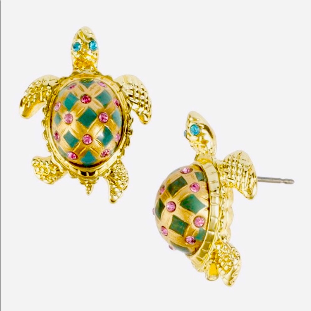 New Betsey Johnson Turtle Stud Earrings - Picture 5 of 16